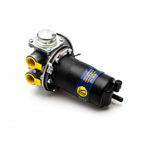Classic and Sportscar Spares 12 Volt negative earth fuel pump, model 015.448 SU, featuring a compact design.