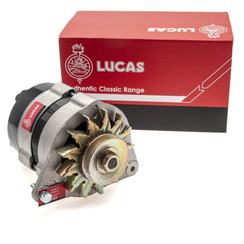 Lucas 18ACR alternator for Triumph Stag, showcasing detailed design and robust construction in the image.