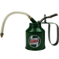 Castrol classic oil can, pump type, 200ml, featuring a vintage design with a metallic finish and clear label.