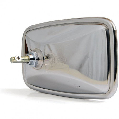 Flat glass exterior mirror head for classic vehicles by Classic and Sportscar Spares, showcasing sleek, reflective surface.