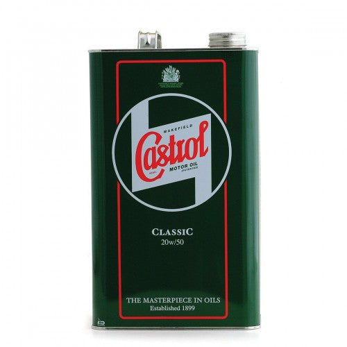 Castrol Classic Engine Oil XL 20W50 in a 1-gallon container, showcasing the distinctive label and oil color.