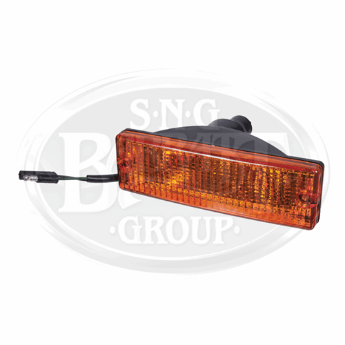Classic and Sportscar Spares DAC2646 indicator lamp for XJS front, showcasing a clear lens and wiring details.