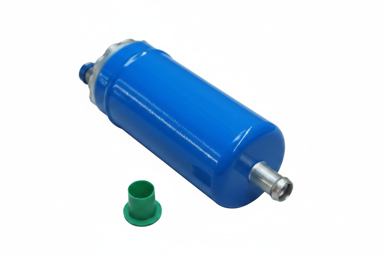 EBC11580 fuel pump for XJ40 3.6 and early 4.0 by Classic and Sportscar Spares, showcasing its design and connections.