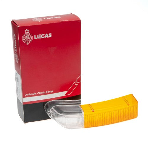 JS743 indicator lens for front left of XJ Series 2, featuring a clear design and classic styling.