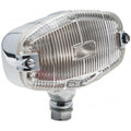 Clear lens L494 Lucas reversing lamp displayed on a white background, showcasing its design and features.