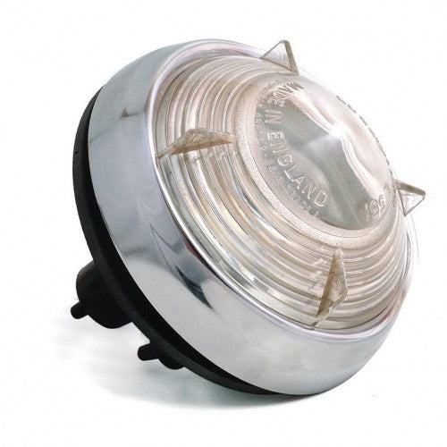 L551/C Lucas type side and flasher lamp with clear lens and chrome housing for classic and vintage cars.