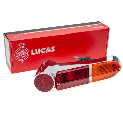Right-hand tail lamp for Jaguar E Type S1 & 1 1/2 DHC, model L651/53866, showcasing its design and features.