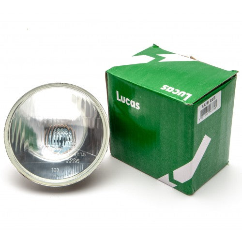 LUCAS H1 5 3/4'' headlamp unit LUB222 with a sleek design for classic and sportscar applications.