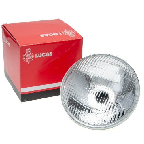 Classic and Sportscar Spares LUB300 headlamp, 7-inch right-hand drive design without sidelights.