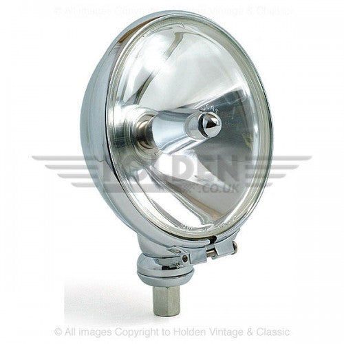 7-inch Lucas reproduction SLR700 spotlamp by Classic and Sportscar Spares, showcasing its sleek design and chrome finish.