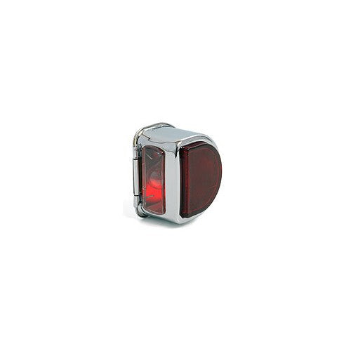 Classic and Sportscar Spares ST51/C rear lamp in 'D' style chrome finish without bar, showcasing sleek design and details.