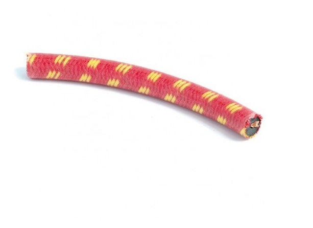 030.164 IGNITION HT LEAD CLOTH BRAIDED COPPER CORE RED/YELLOW
