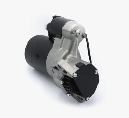 RAC422 starter motor for TVR AJP engine, showcasing its compact design and mounting points.