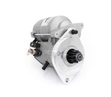 Classic and Sportscar Spares RAC468 starter motor for Classic Mini models from 1984 onwards, showcasing its compact design.