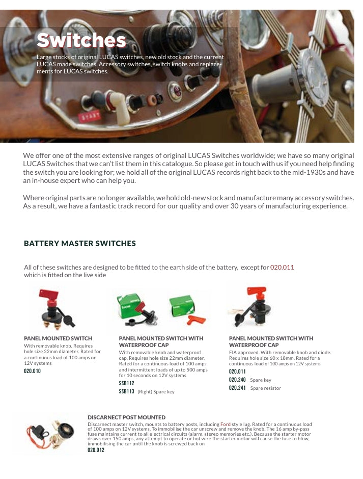SWITCHES COLLECTION CATALOGUE