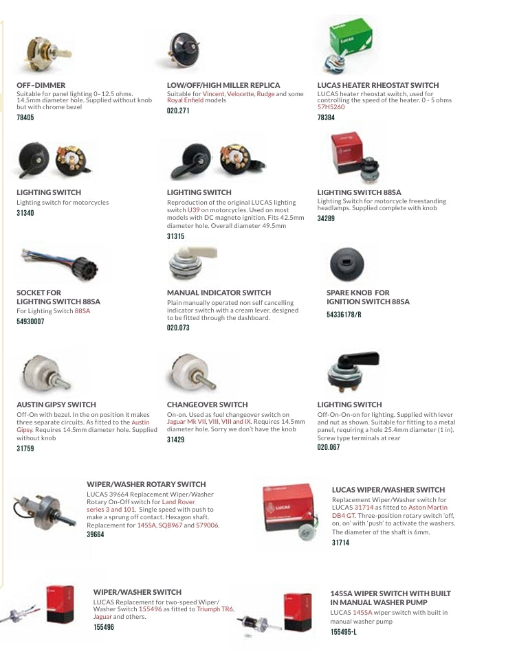 SWITCHES COLLECTION CATALOGUE