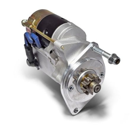 RAC102 starter motor for Triumph TR3A, TR4, and TR4A, showcasing the motor's design and mounting features.