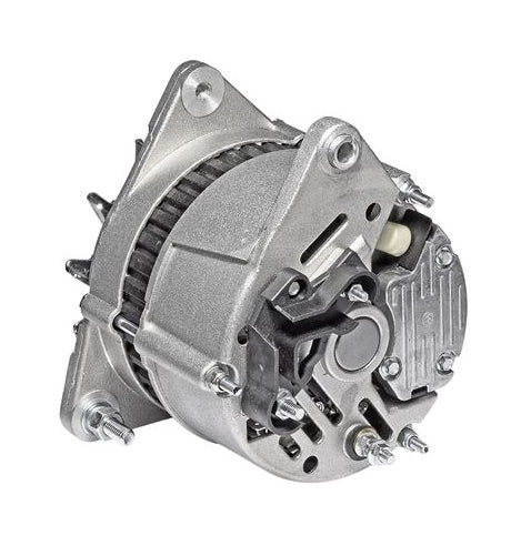 Lucas style A127 70amp alternator, RAC059 model, showing right-hand side view with wiring and mounting details.