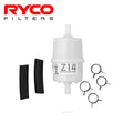 Z14K inline fuel filter from Classic and Sportscar Spares, featuring a compact design and clear housing for easy monitoring.