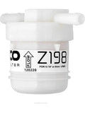 Z198 inline fuel filter by Classic and Sportscar Spares, showcasing its compact design and durable construction.
