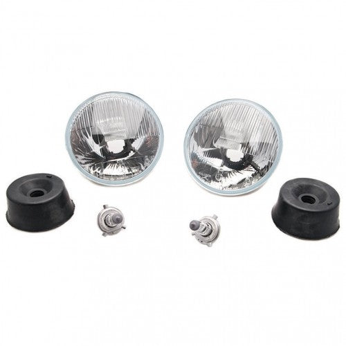 Classic and Sportscar Spares BAC1955 headlamp set with Wipac 7'' halogen design for right-hand drive vehicles.