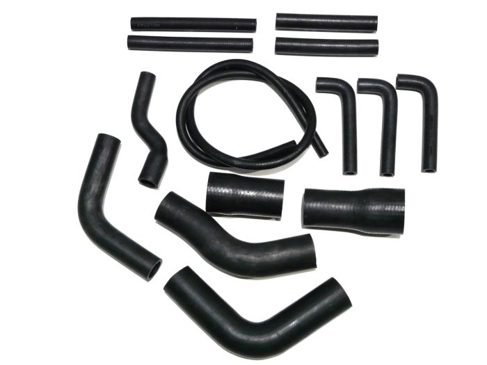 HK008 hose kit for Jaguar E Type 4.2 Series 1, showcasing high-quality automotive hoses and fittings.